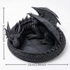 Dragon Guardian Jewelry Tray Coiled Dragon 3D Printed Figurine Holder for Study Desktop Decor Key Small Item Storage