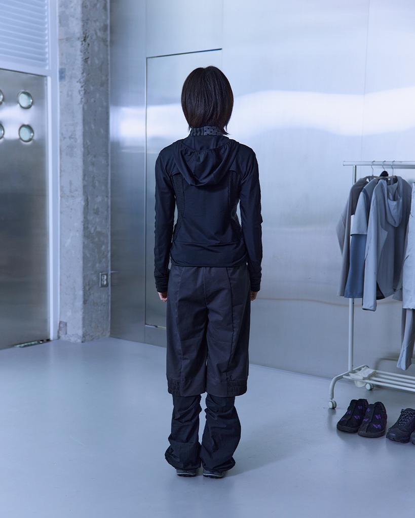 KIYOI Layered Shirred Pants [Black]