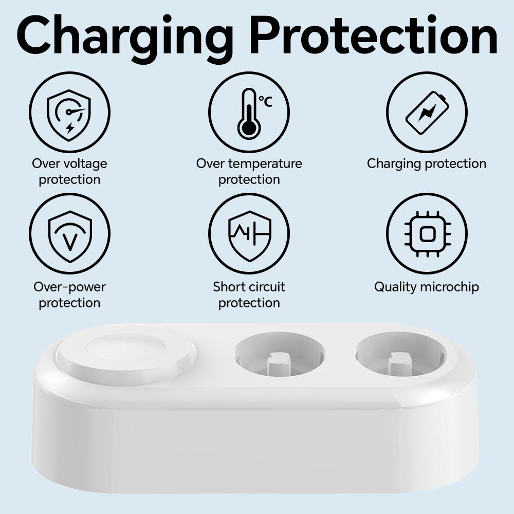 Бездротова магнітна зарядна база та 4 захисні кришки для насадок, сумісні з електричними зубними щітками серії Oral B iO 7 8 9 10