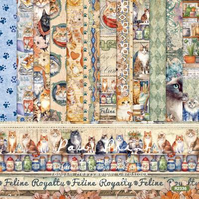 24 Sheets 6"X6" Vintage Cat Scrapbook Paper Scrapbooking Patterned Paper Pack DIY Craft Background Paper