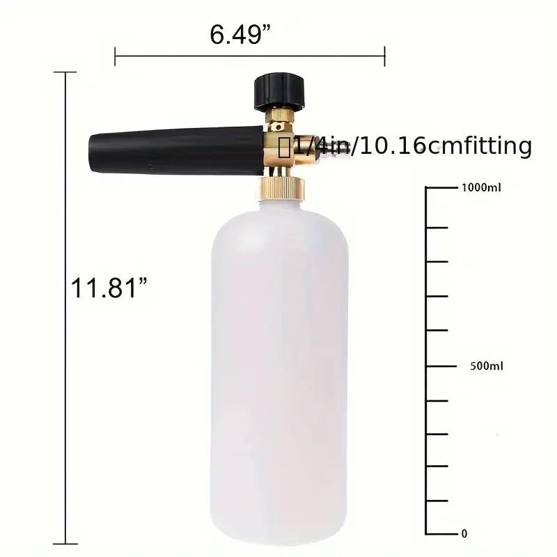 1 L Snowflake Foam Pot 1/4 In Quick Connect High-pressure Foam Spray Bottle PA Adjustable Cleaning Gun Professional Foam Gun G