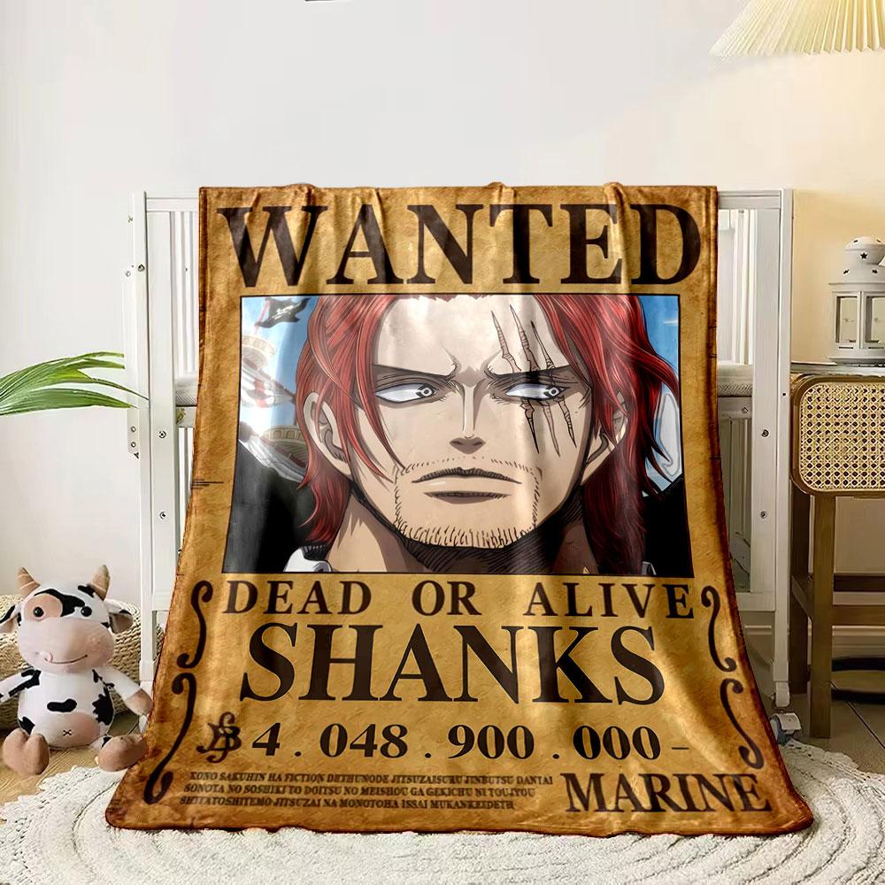 

A Wanted poster with red-haired character and bounty details. for all seasons blanket lunch break throw gift 80cm x 120cm