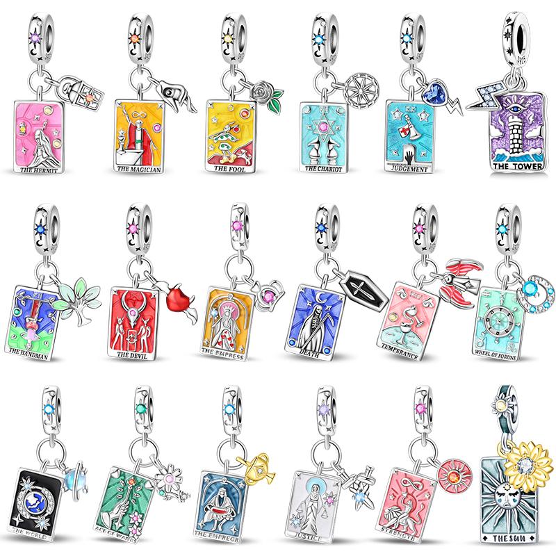 Charms Kupfer Tarotkarte Rad des Schicksals Gerechtigkeit Der Kaiser Anhänger Passend für Armbänder Halskette DIY Schmuck