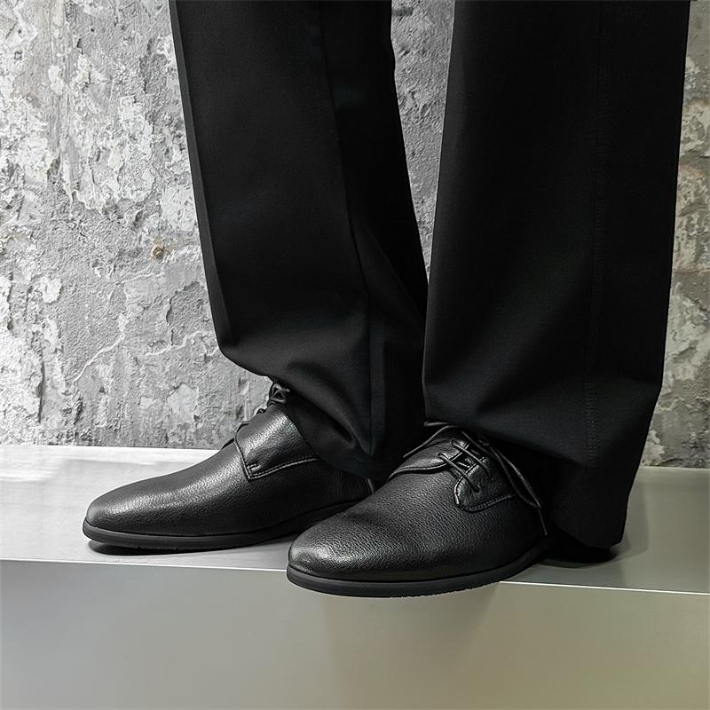 Black casual men's leather shoes luxury designer styles Office and Business Derby high-quality shoes 38-46 youth