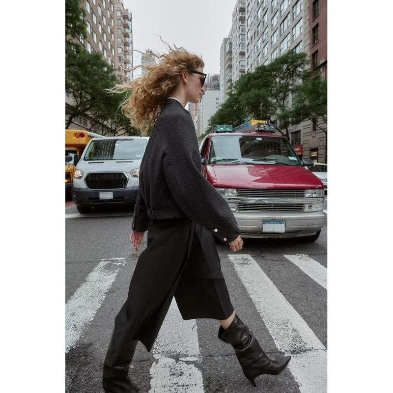 Za New Fall Women's Clothing 2025 Fashion Wind Elastic Hem Soft Pilot Jacket Outwear 8741221