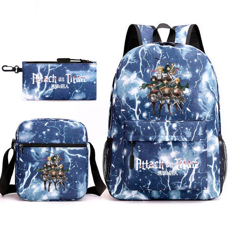 Attack on Titan Teen Anime Rucksack Attack on Titan Schultasche Dreiteiliges Set
