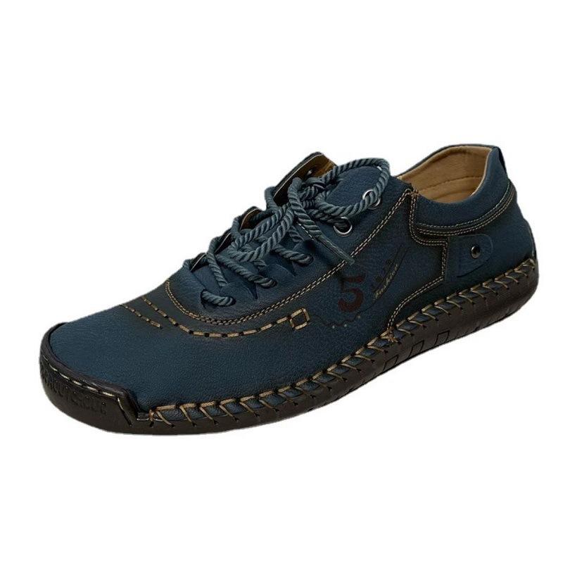 Men Leather Casual Shoes Outdoor Comfortable Soft Homme Classic Ankle Non-slip Flats