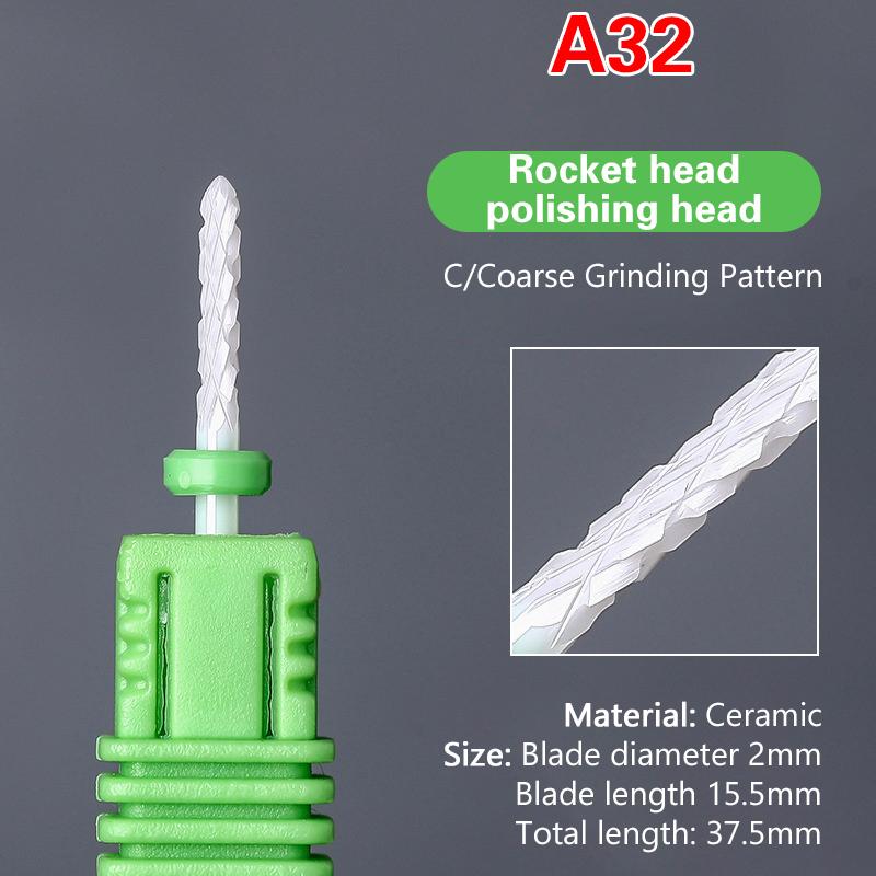 Ceramic Milling Cutter Nail Drill Bit Electric Manicure Pedicure Mill Bits Machine Files Nail Art Tools Equipment