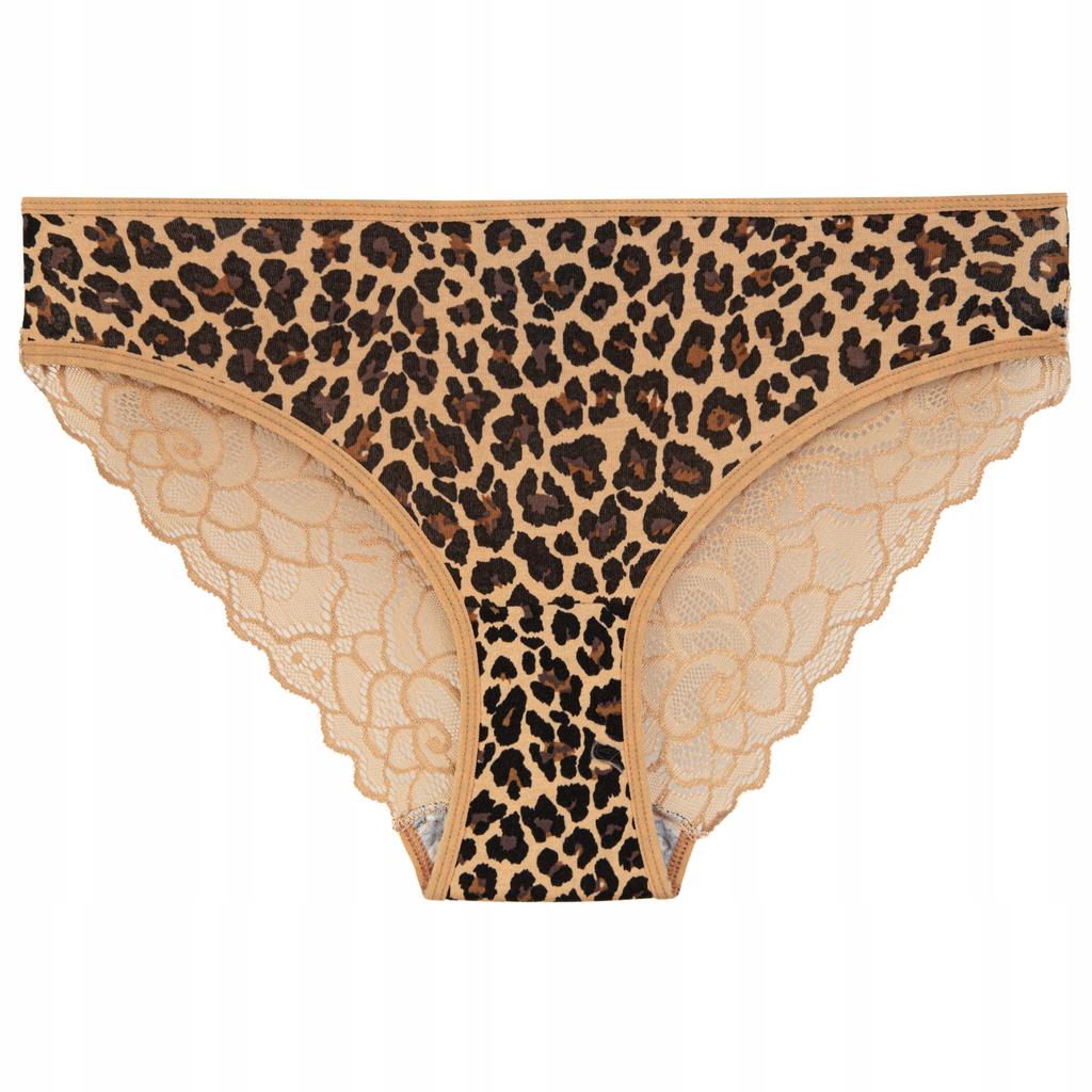 3X Women' Bikini Panties Lace Back Leopard Set Comfortable Moraj