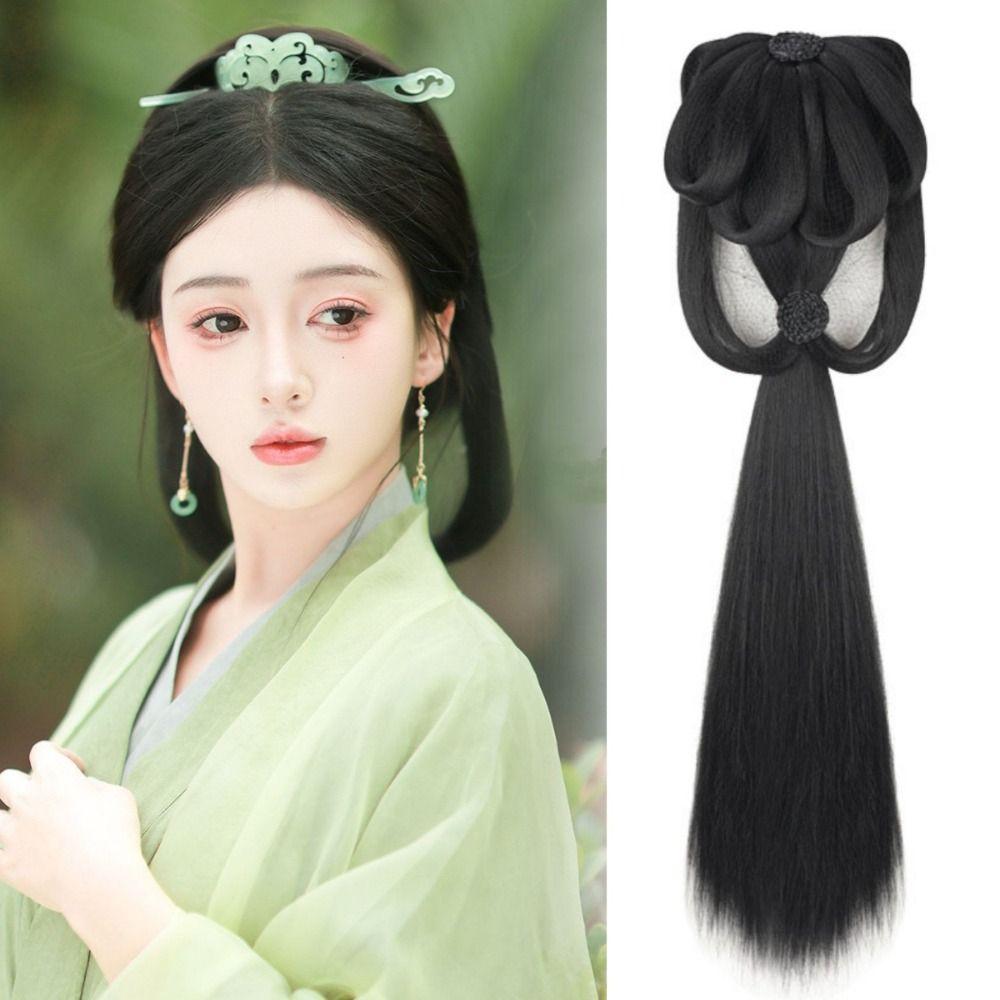 Faules Kostüm Perücke Damen Hanfu Perücken Lang Gerade Hanfu Perücke Stirnband Chinesische Antike Perücke Fotografie