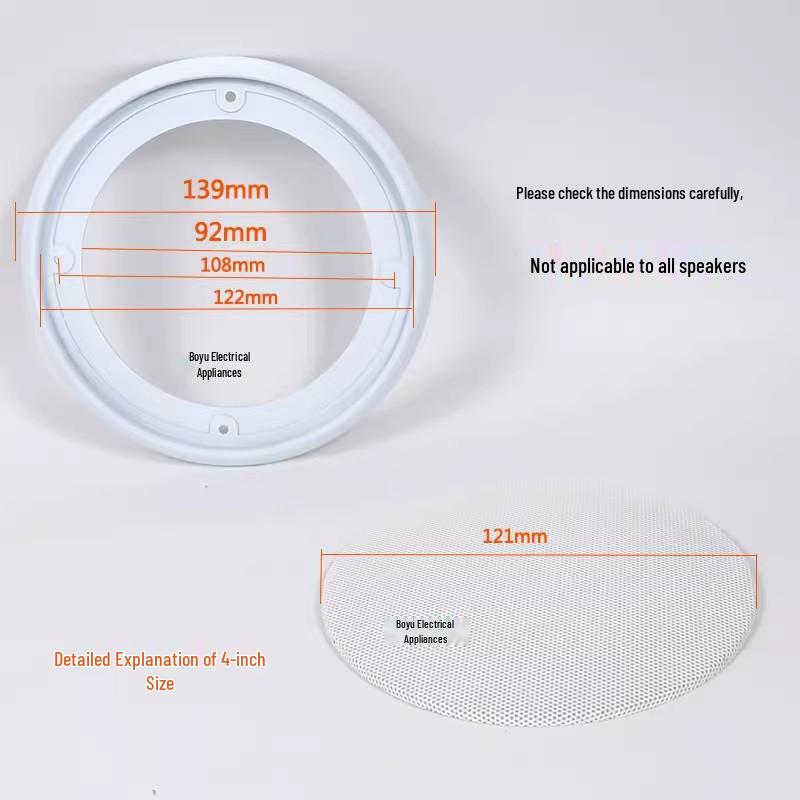 

All-White Speaker Grille Covers: 4-inch, 5-inch, 6.5-inch, 8-inch for Ceiling and Car Speakers