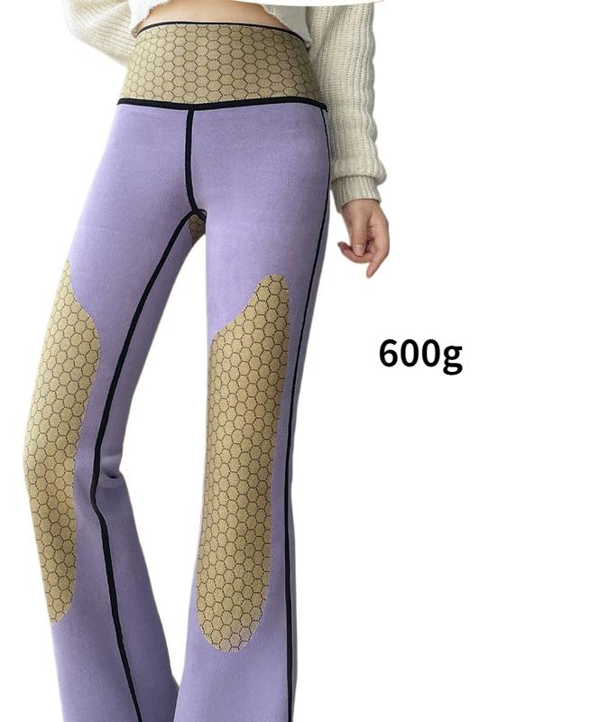 Pantaloni evazați de iarnă pentru femei, cu talie înaltă, îngroșați, cu control al abdomenului, elastici, lungi