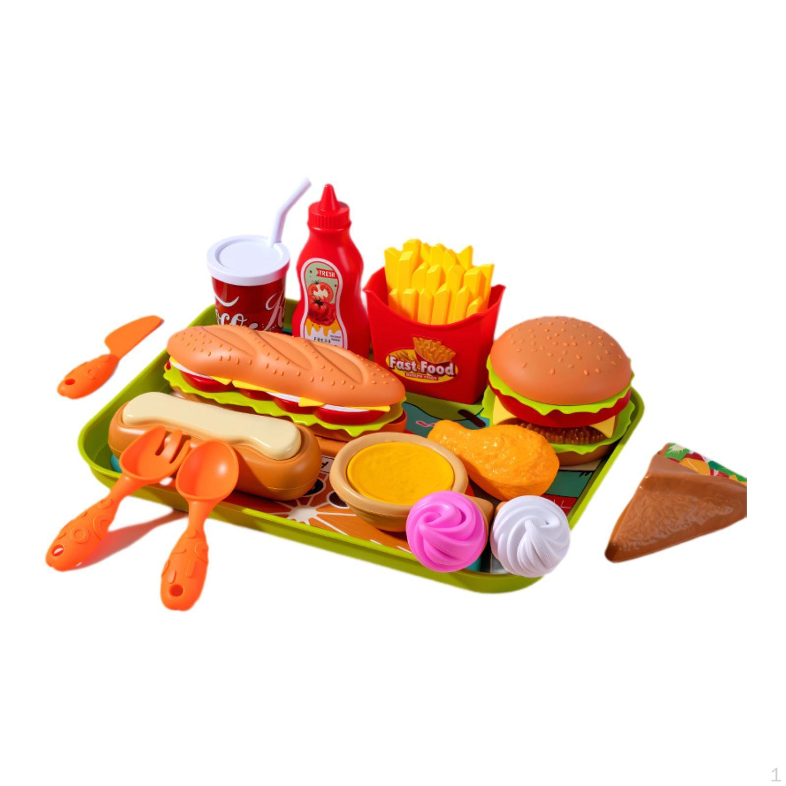 

for Children, Food Cutting Set, Learning Kitchen Set with Accessories Children. Hamburger