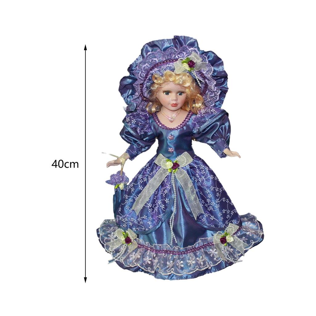 Miniatur-Porzellanfiguren 40cm Puppenhaus Dame mit Kleid für Mädchen Kinder Puppenhaus Dekoration Heim-Ornament Geburtstagsgeschenk