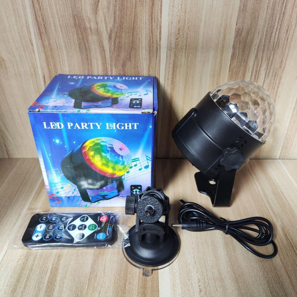 Remote Control LED Small Magic Ball Mini Crystal Magic Ball Light Colorful Voice-activated Rotating Stage Light Laser Light KTV Stage Light