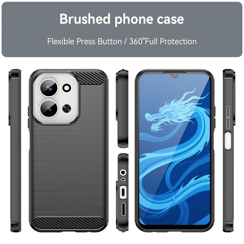 Para Funda Xiaomi Redmi 15C Funda Para Redmi 15C Antigolpes TPU Suave Silicona Fibra de Carbono Funda Trasera Para Redmi 15C Funda 6.9 pulgadas