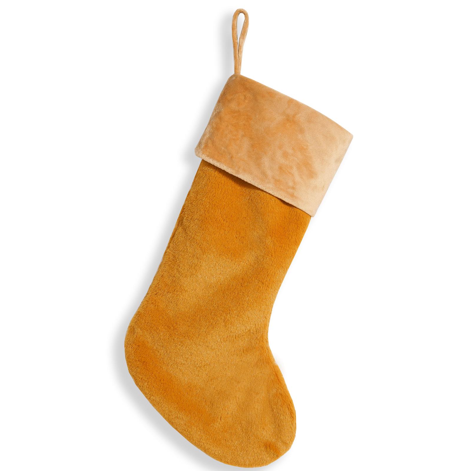 Plush Santa Claus Christmas Stocking Gift Bag & Tree Ornament жёлтый