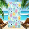 Whimsical Boho Beach Towel – Soft Absorbent Microfiber with Evil Eye, Moon & Star Print for Summer