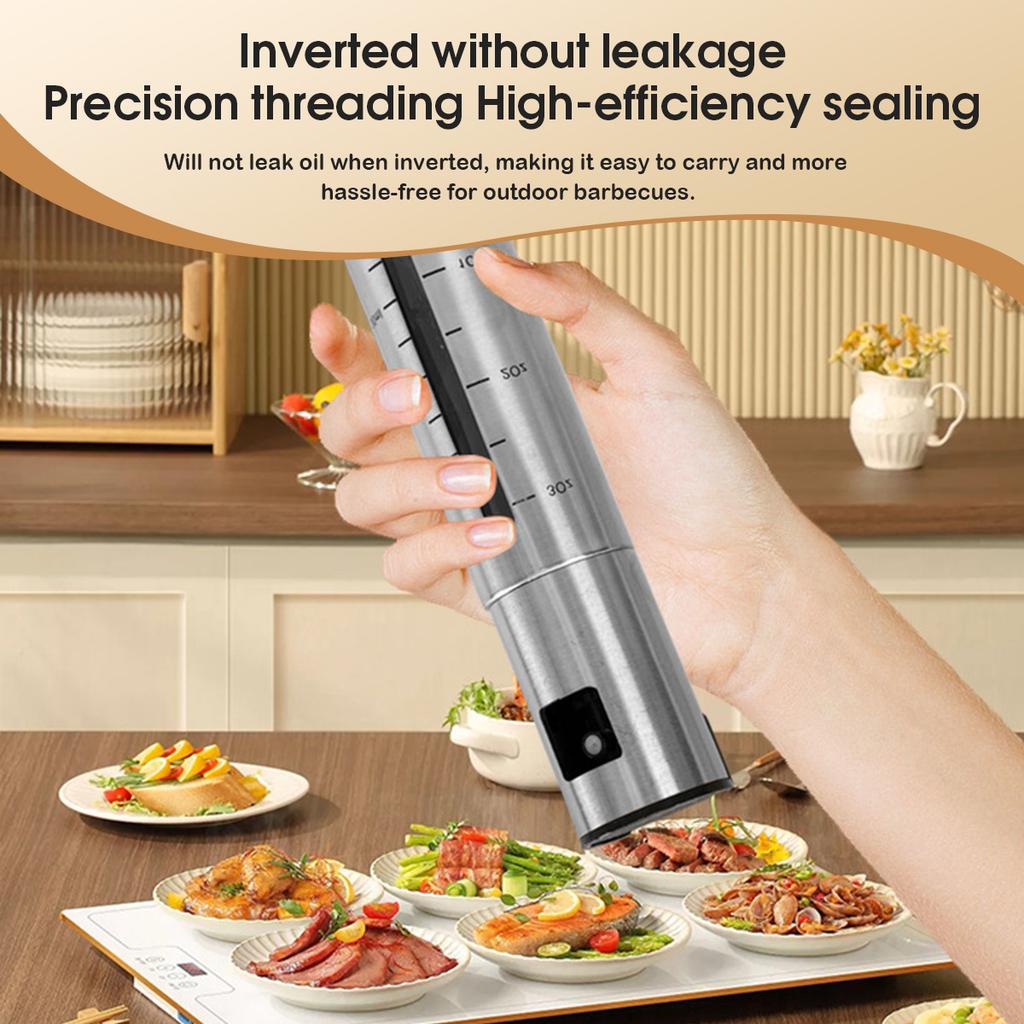 Top Hat Style 100ml Press-type Atomizing Oil Dispenser for Soy Sauce, Vinegar and Other Condiments Glass Atomizing Oil