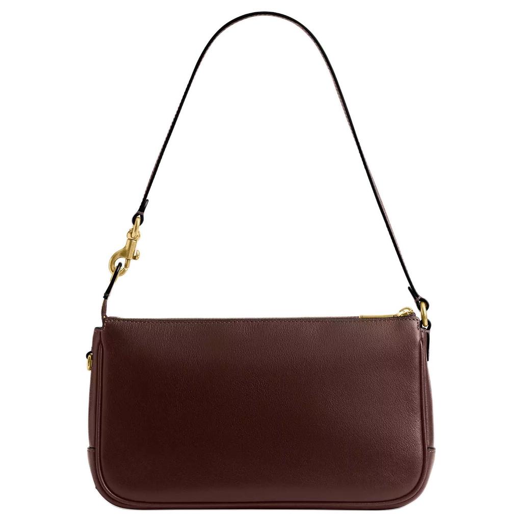 Coach Plaza Top Zip Closure Leather Shoulder Bag Small Women Bags Brass Maple CCC41-B4MPL