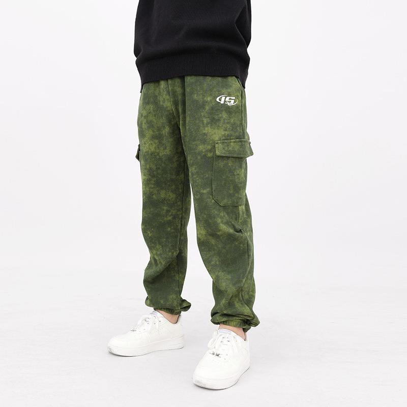 Korean Style Boys Casual Cargo Pants For Big Kids Autumn