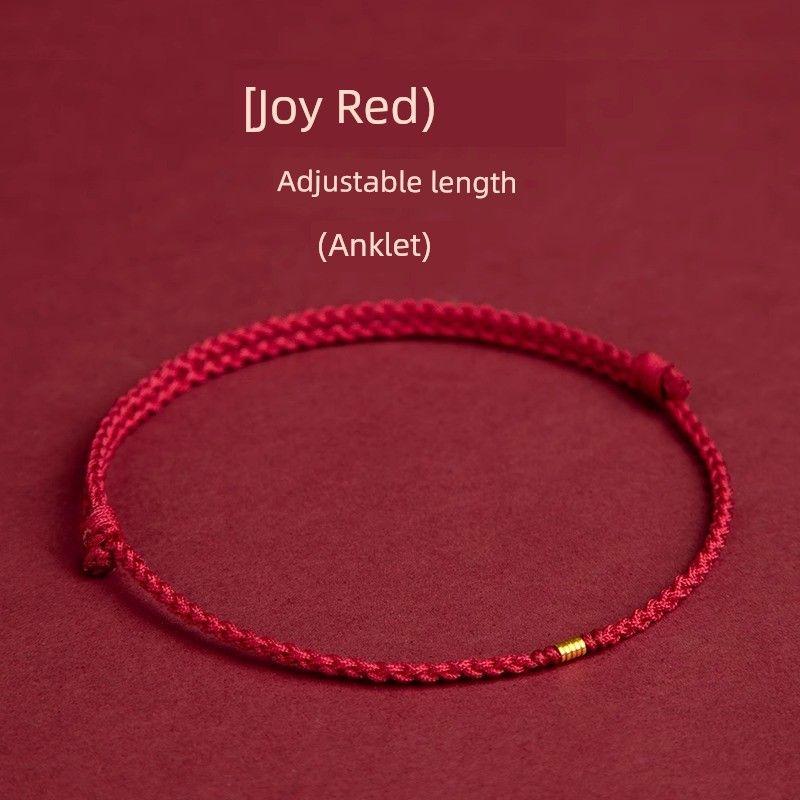 Wutai Mountain Ancient French Gold Lucky Bracelet Female Bad Luck Red Rope Braid Carrying Strap 2025 Snake Birth Year Couple Foot Chain