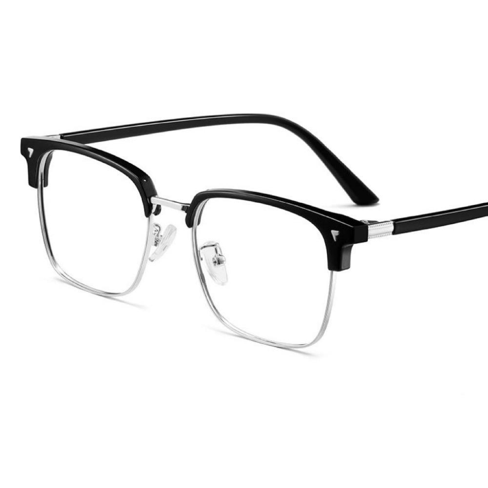 

Portable Pc Metal Photochromic Glasses Black Grey Silver Half Frame Reading Glasses Oval Anti Eyestrain Reading Glasses Readers