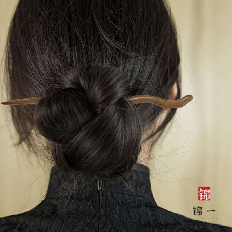 High-end handmade green pine wave updo hairpin