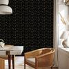 Black and Gold Tropical Pattern Wallpaper Black and Ochre 50x1000