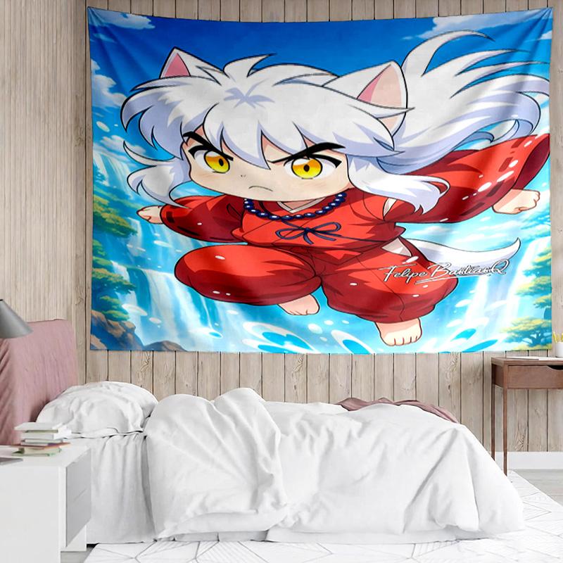 Inuyasha Tapestry for Bedroom Aesthetic Classroom Tapestries Wall Hanging for Living Room Dorm Office,Ideal Creative Gift