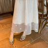 Fashion Fairy Camellia Fish Mouth Low Heel Sandals Hollow Open Toe Word with Sandals