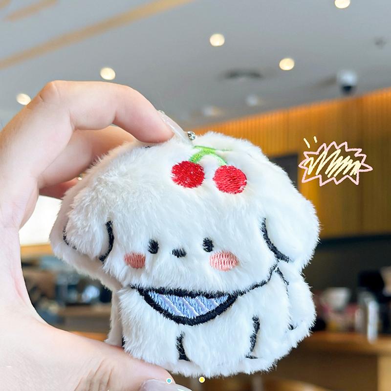 Breloc cățeluș de pluș de desene animate, Păpușă drăguță, Pandantiv de geantă inimă pentru fată, Pandantive de pluș