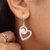 Natural Rose Chalcedony Gemstone 925 Sterling Silver Partywear Hook Earrings 1.5" For Anniversary/Mother's Day Gift CE-21-19