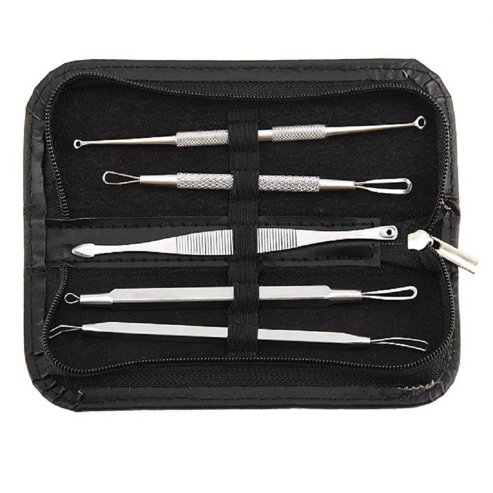 5pcs Pimple Acne Comedone Blackhead Blemish Extractor Remover Tool Kit Stainless