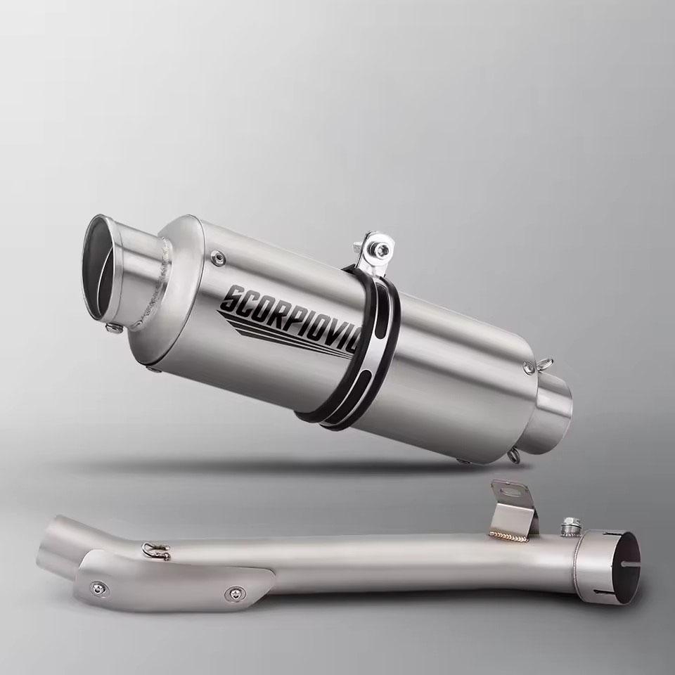 For Suzuki GSXR GSX-R 1000 07-11 GSXR1000 GSX-R1000 K7-K11 Motorcycle Exhaust Mid Link Pipe Escape Slip-On With Silvery Muffler