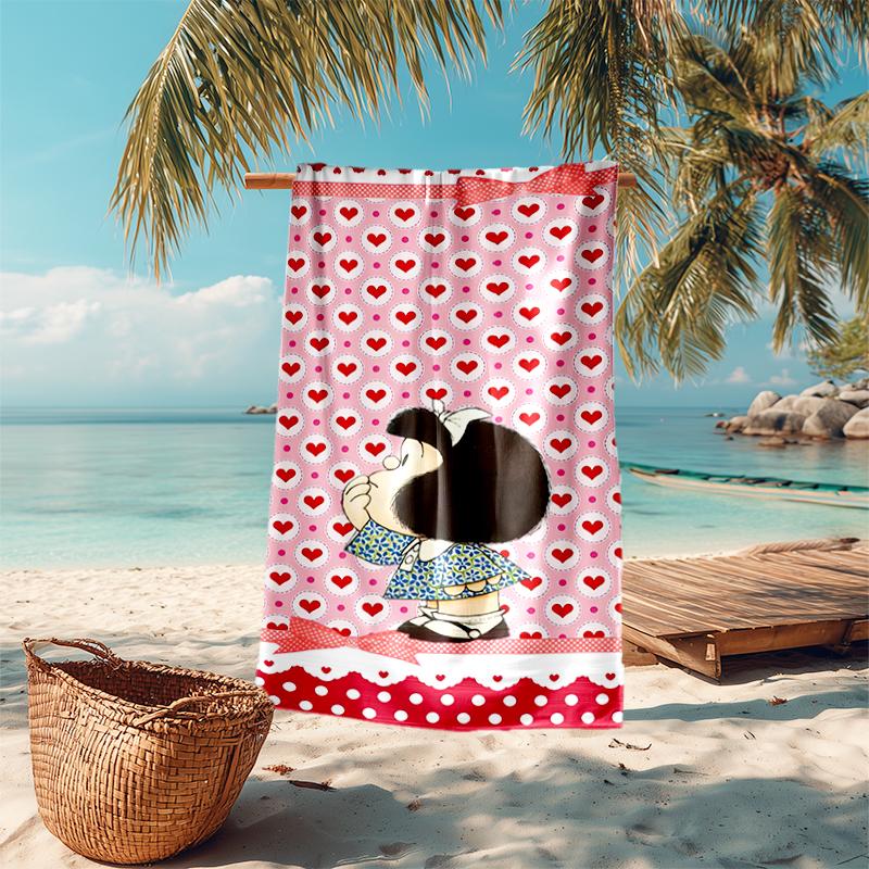 Mafalda Beach Towel Outdoor Camping Beach Towel for Vacation Swim Outdoor Pool Absorbent Bath Towel
