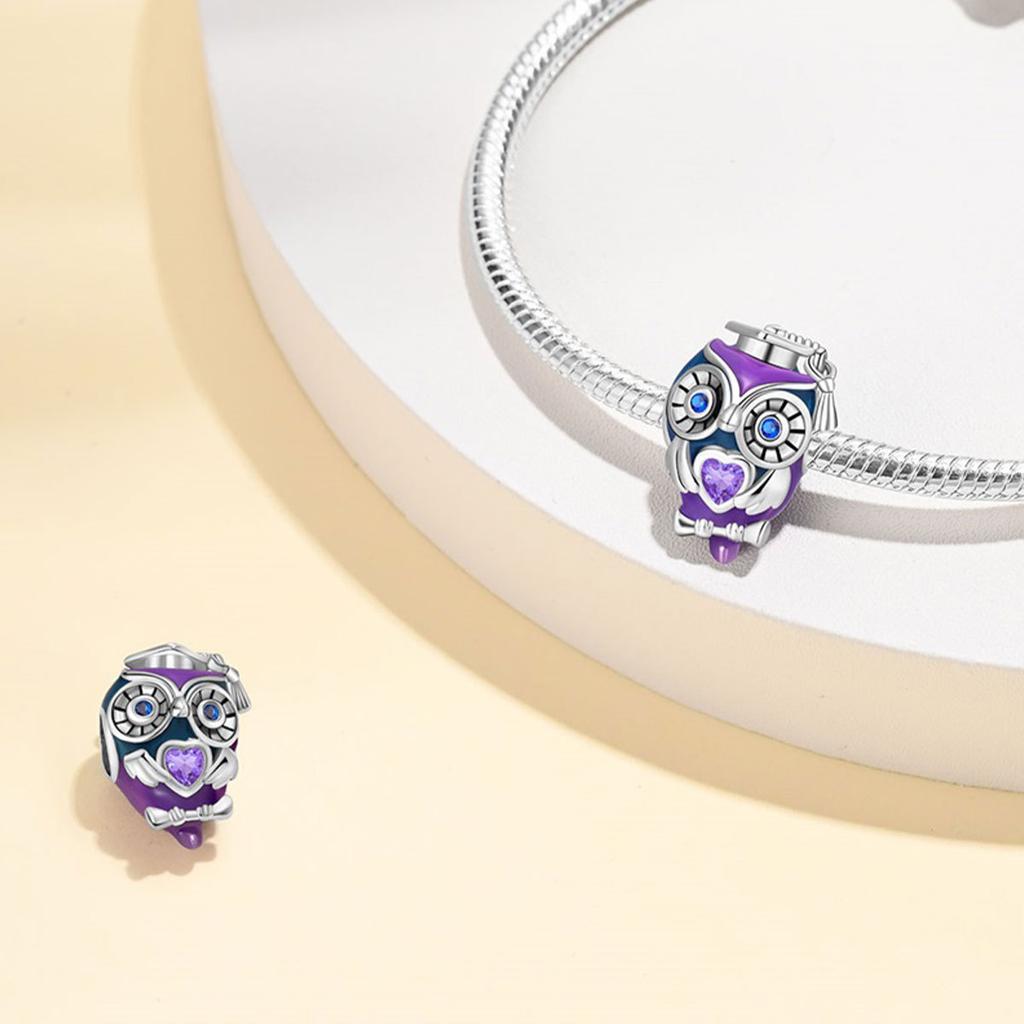 DIY Jewelry Accessories Graduation Owl Mortar Board Hat Pendant Charm
