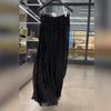 Black Polka Dot Skirt Women's Spring and Summer New High Waist Medium and Long Skirt Elastic Waist Thin Pleated Skirt Women
