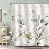 2D Flat, JIT1pcs Simple Flower Pattern 2D Flat Shower Curtain, High-end Elegant Bathroom Curtain Shower Curtain, Shower Curtain