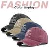 Cap Baseball Retro Printed Peaked Cap Washed Distressed Visor Fashion Cotton