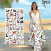 One Soft Beach Towel with a Cat Print, Made of Microfiber, Suitable for Beach Vacations, Pool Parties, and Beach Relaxation