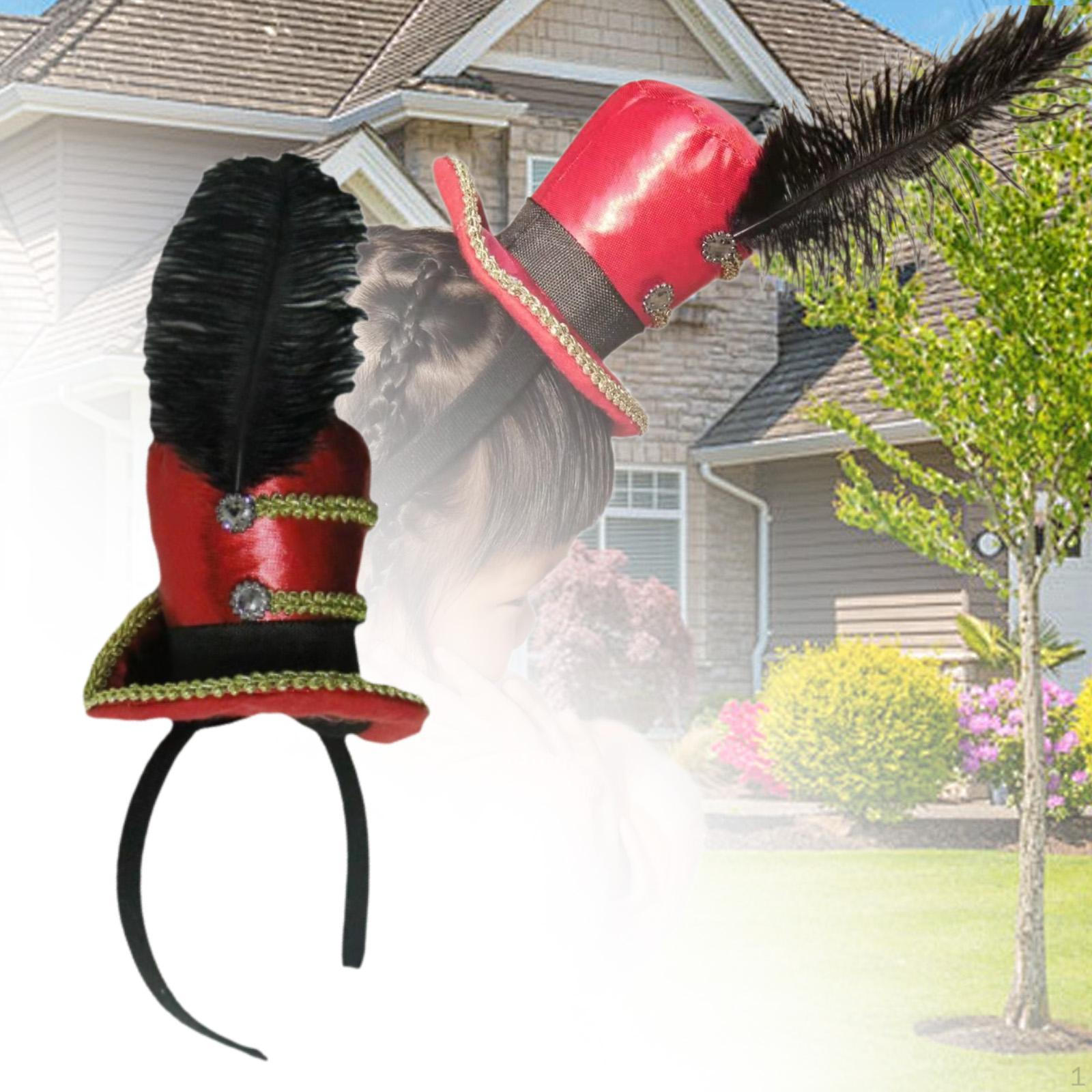 

Мини-цилиндр, повязка на голову, аксессуар для костюма, головной убор для вечеринки в стиле «чаепитие» для танцев красный