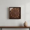 Square Wooden Clock Sturdy Wood Frame Silent Wall Minimalist Home Decor for Living Room,