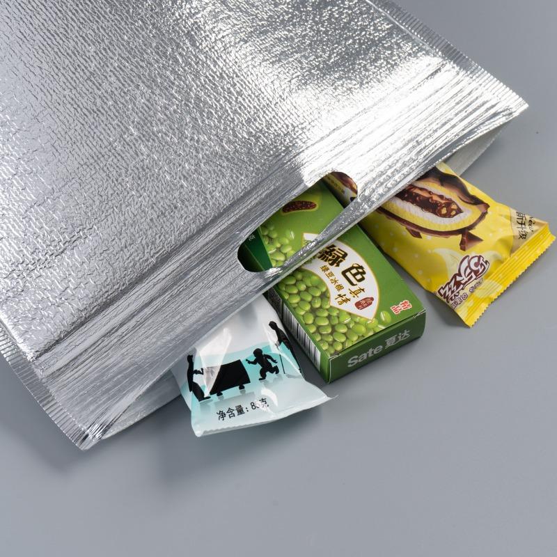 10Pcs/Pack Ice Cold Warm Aluminum Foil Bag Food Thermal Delivery Carrier Insulation Bag with Closure Drink Storage Cooler Bag