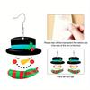 1Pair Acrylic Christmas Cartoon Top Hat Snowman Pattern Earrings Fashion Jewelry Gift for Women Female