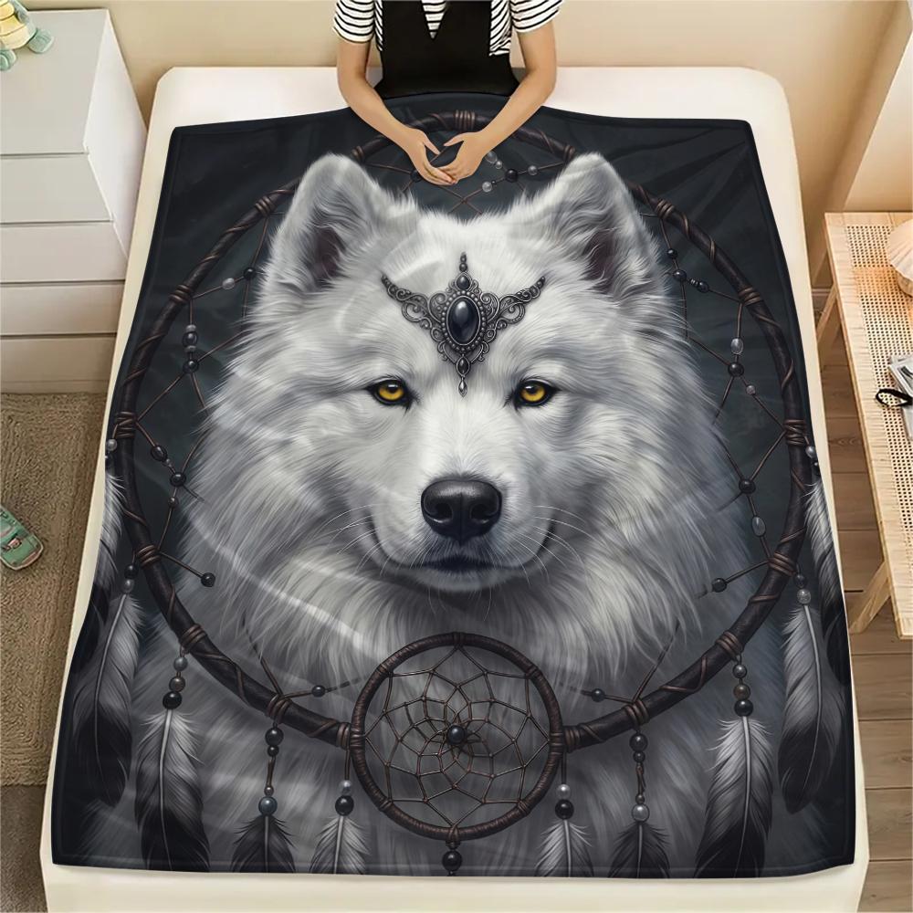 Dreamcatcher Animals Print Flannel Blanket,High quality Comfortable for All Seasons,Home Decor,Warmth and Comfort,Perfect for Christmas Gifts