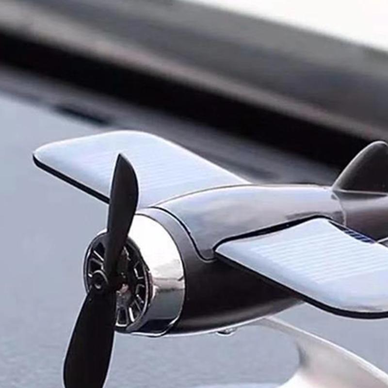 Dashboard Aircraft Ornament Solar Rotation Car Air Freshener Aromatherapy Diffuser Perfume Decoration for Office Home