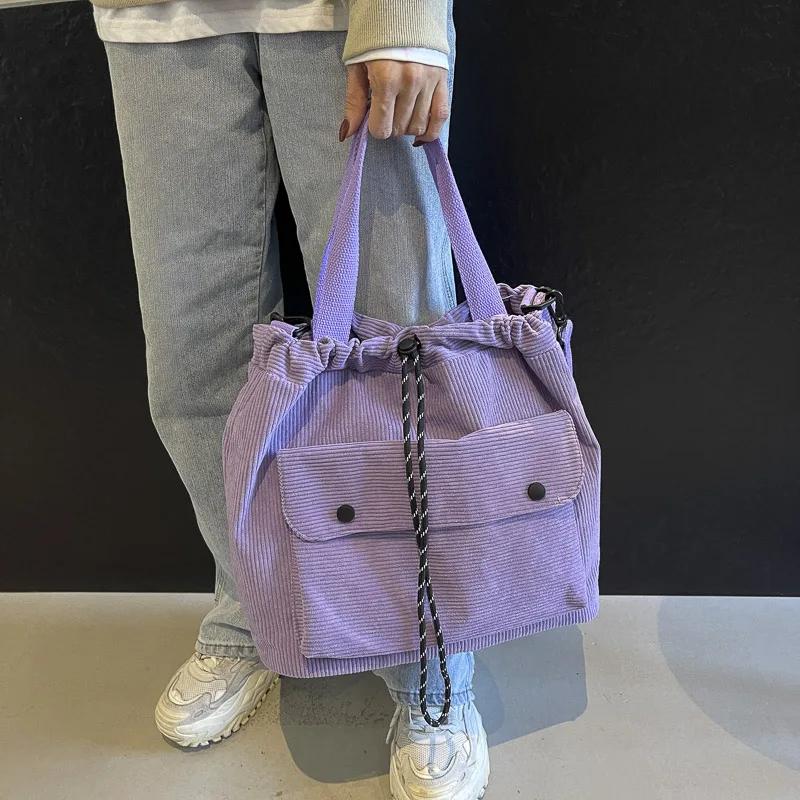 

Повседневные однотонные сумки с открытыми карманами и внутренними карманами, новые сумки с магнитной застежкой для женщин, бархатные сумки