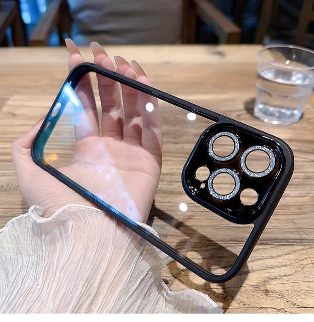 

Роскошный прозрачный чехол с блестками и бриллиантами для Iphone 14 13 12 11 Pro Max Plus, защита объектива, противоударный чехол-бампер, чехол For iPhone 14Pro