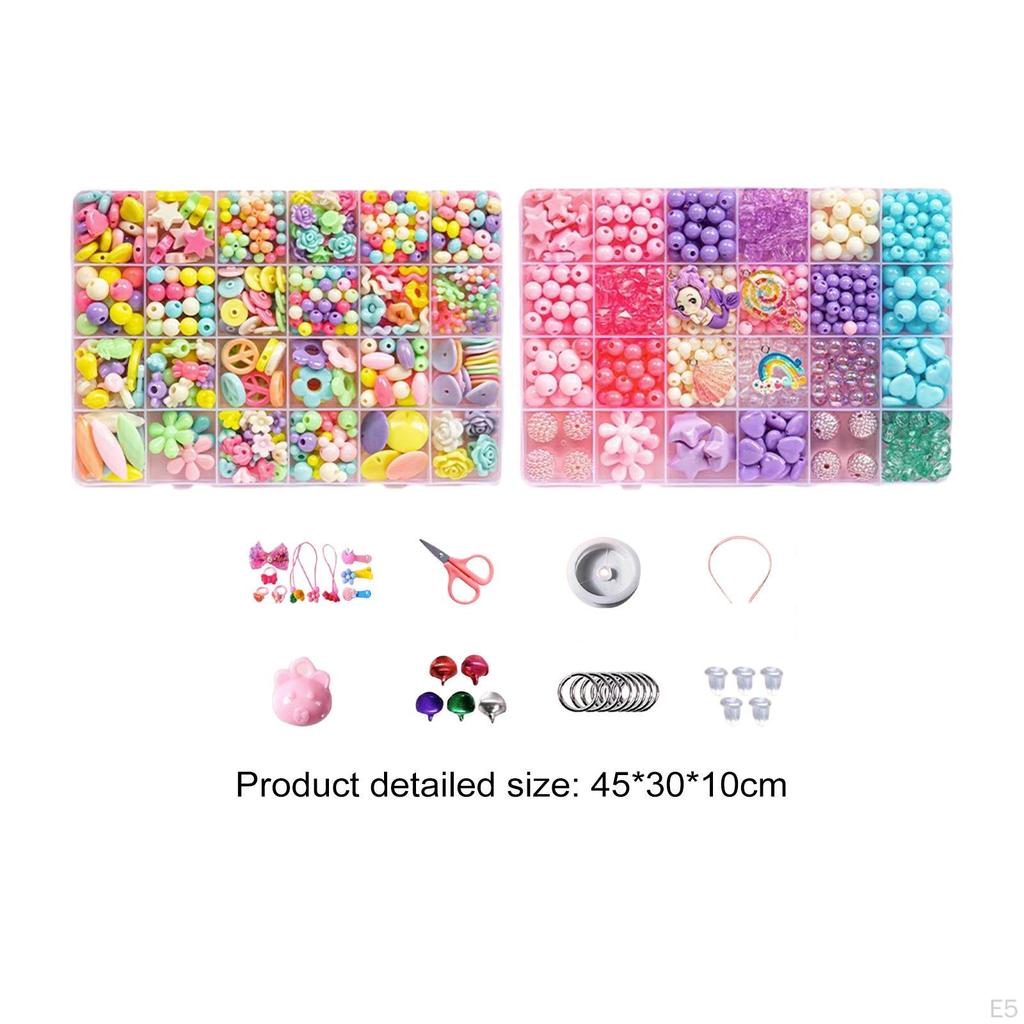 Children Beads Kit Loose Jewelry Making Boys Girls Educational Toys Gift DIY Beading Spacer